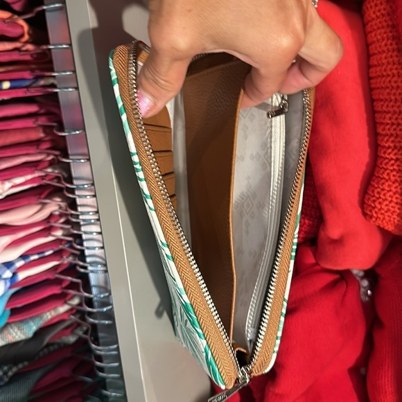 Thirty one printed green and white tote and matching wallet - Picture 3 of 3